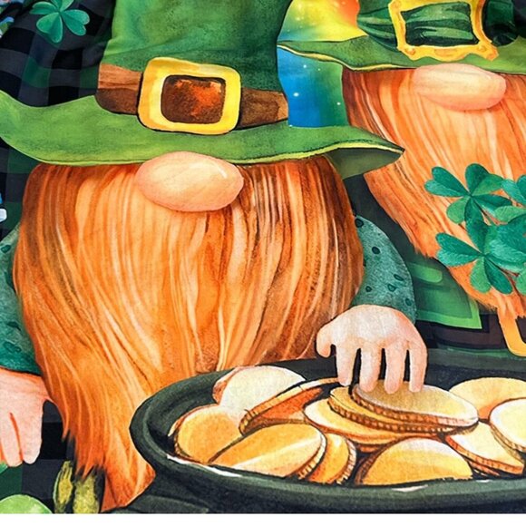 HAWAIIAN Shirt Men's St. Patrick's Day Size Large Leprechaun Pot of Gold - Picture 5 of 9